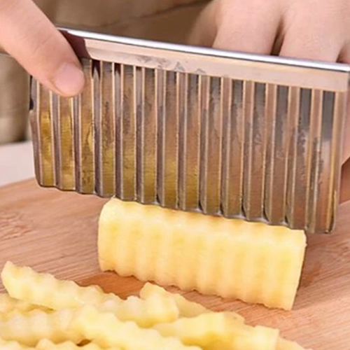 Cortador Ondulado De Batata legumes De Aço Inoxidável