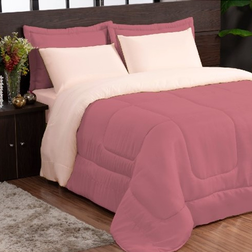 kit dupla face casal queen 5 peças amarelo com preto