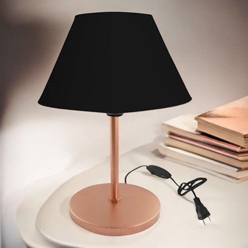 Luminária Mesa Abajur Cúpula injetada Aramado Decoração Bancada Escritório Quarto Moderno