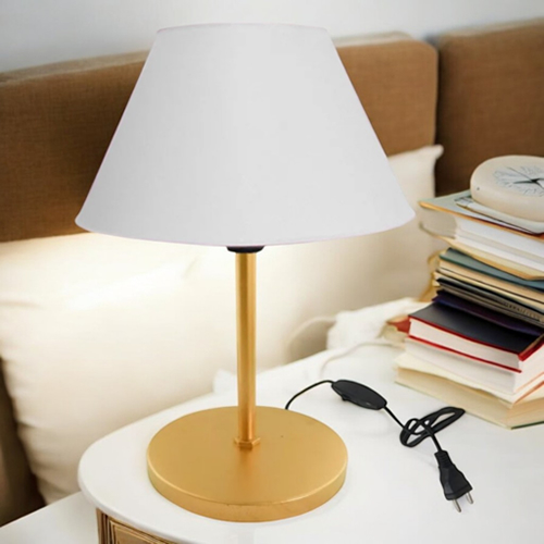 Luminária Mesa Abajur Cúpula injetada Aramado Decoração Bancada Escritório Quarto Moderno