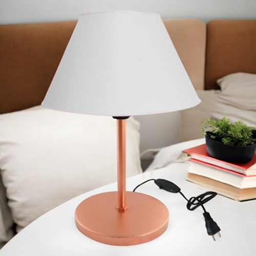 Luminária Mesa Abajur Cúpula injetada Aramado Decoração Bancada Escritório Quarto Moderno