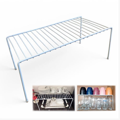 Organizador Armário Cozinha Prateleira 40 cm Grande Preto, Branco e Cobre