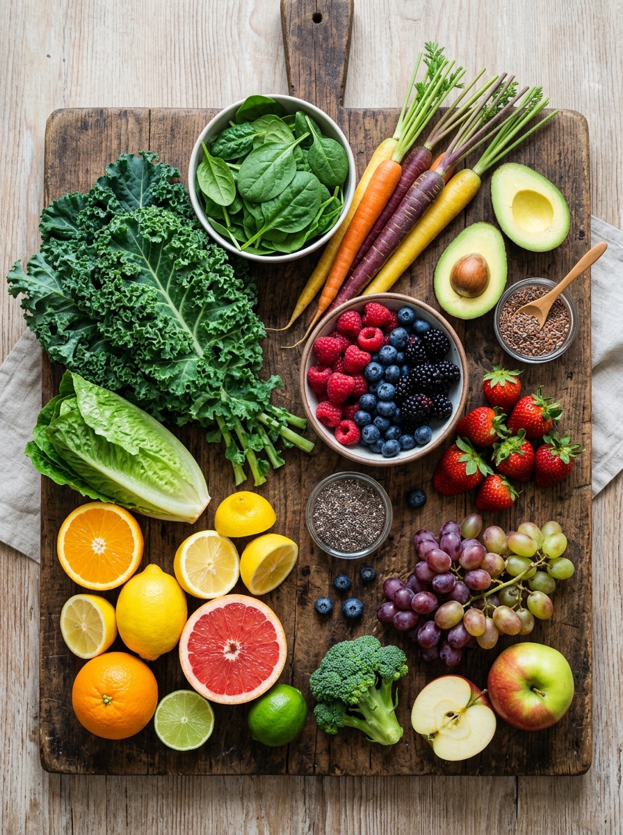 Alimentação rica em fibras e antioxidantes