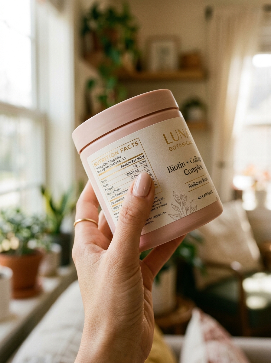 Leitura do rótulo de multivitamínico feminino