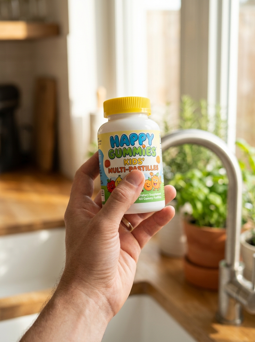 Leitura do rótulo de multivitamínico infantil