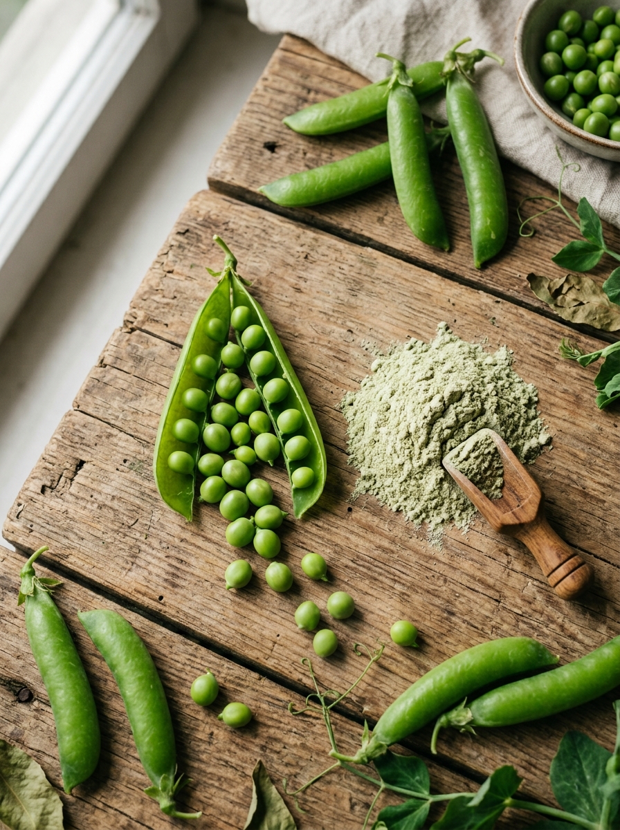 Grãos de ervilha, origem da proteína vegetal