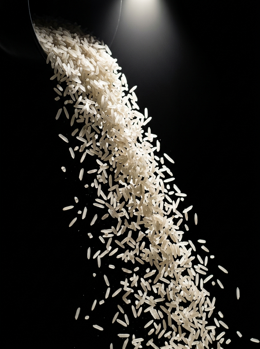 Grãos de arroz integral, origem da proteína vegetal