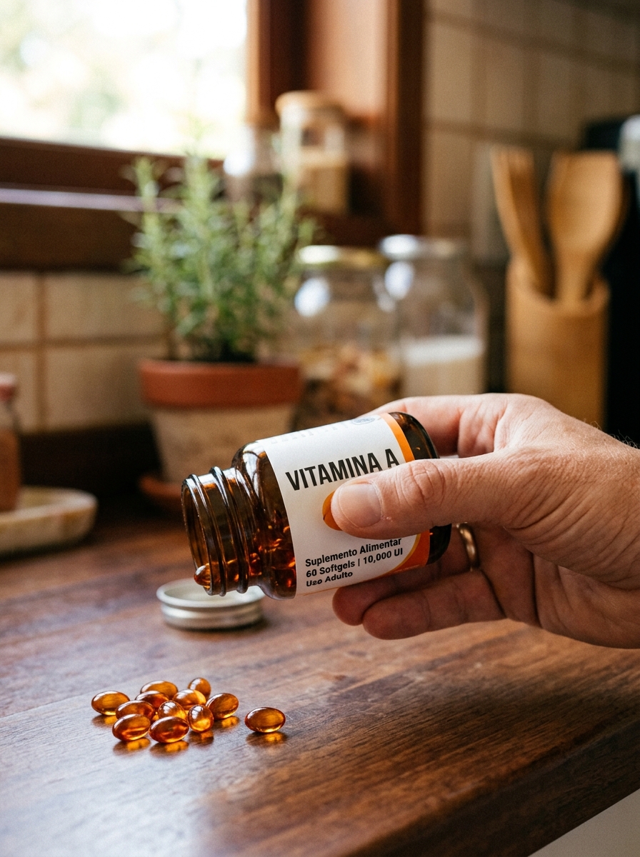 Leitura do rótulo de vitamina A