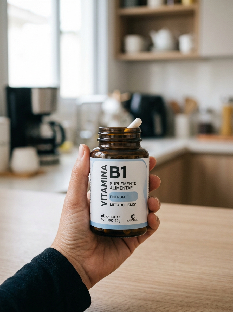 Leitura do rótulo de vitamina B1