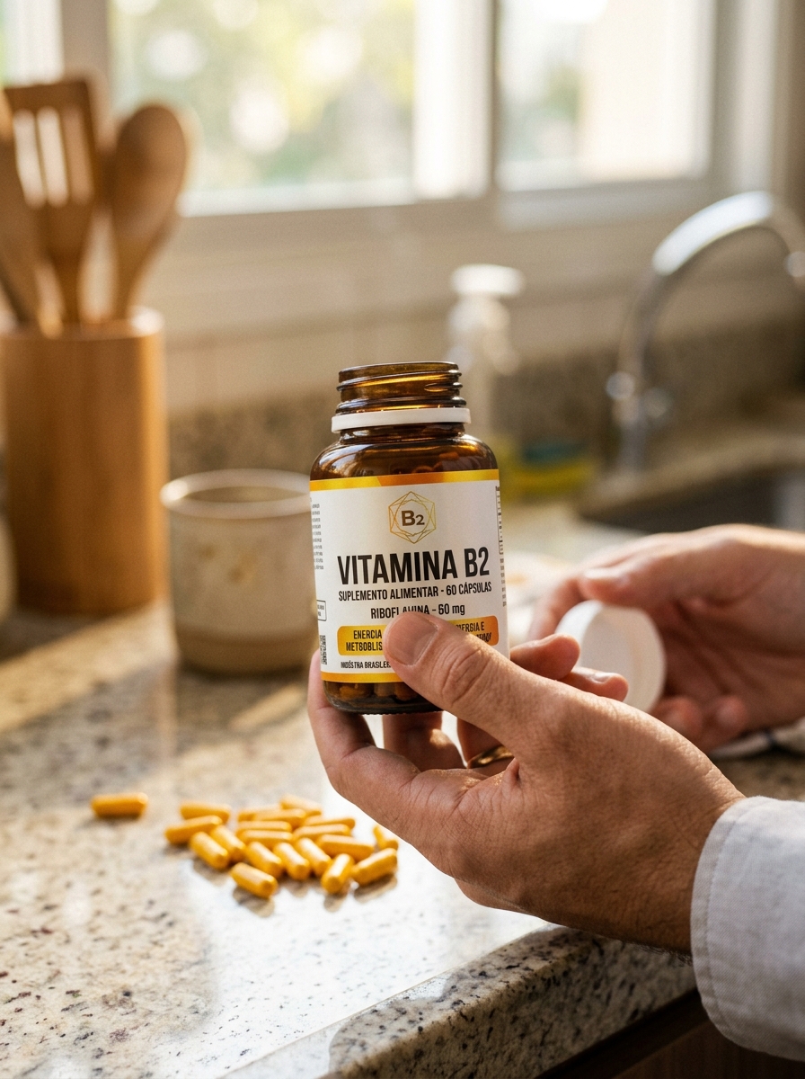 Leitura do rótulo de vitamina B2