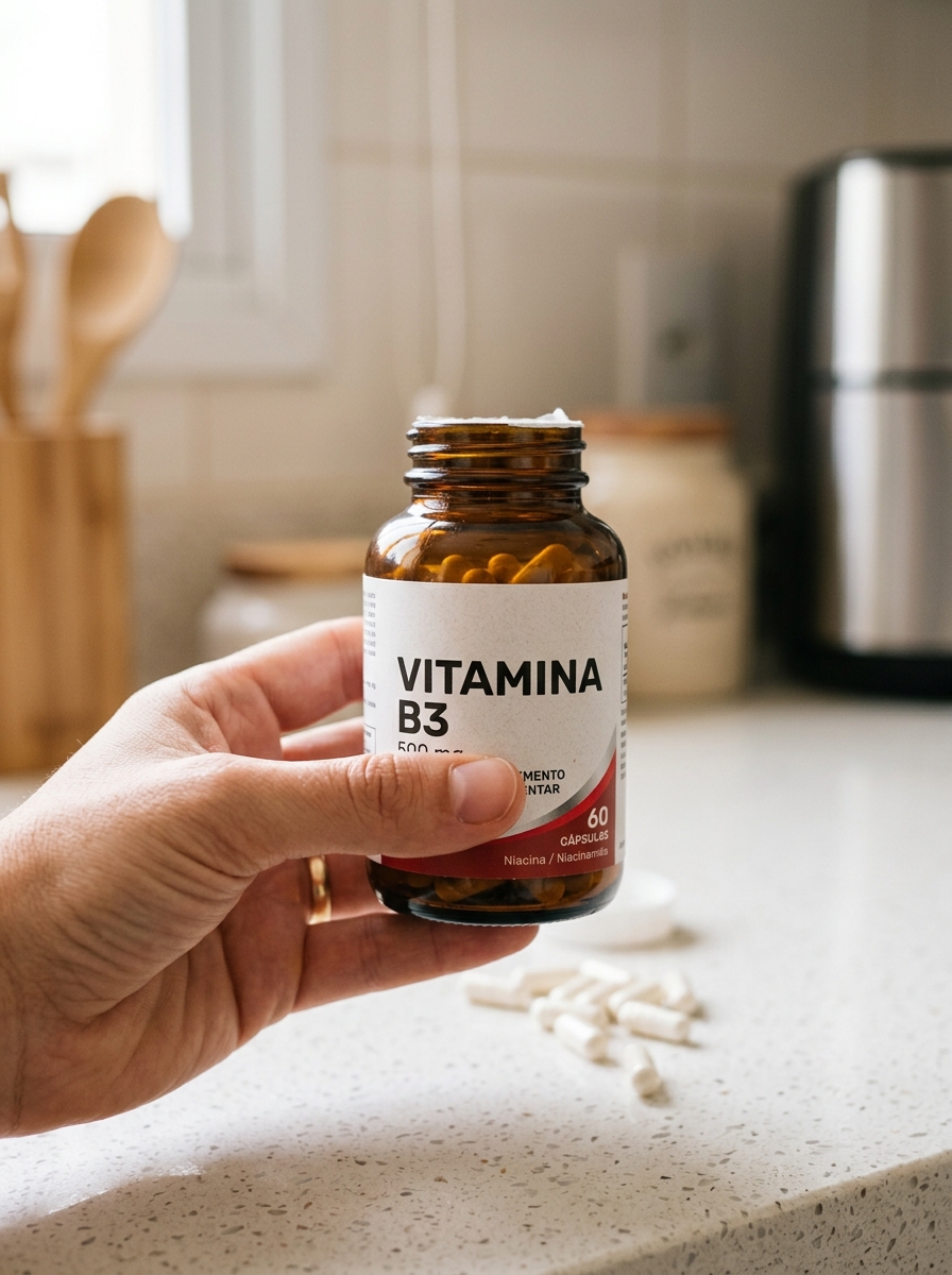 Leitura do rótulo de vitamina B3