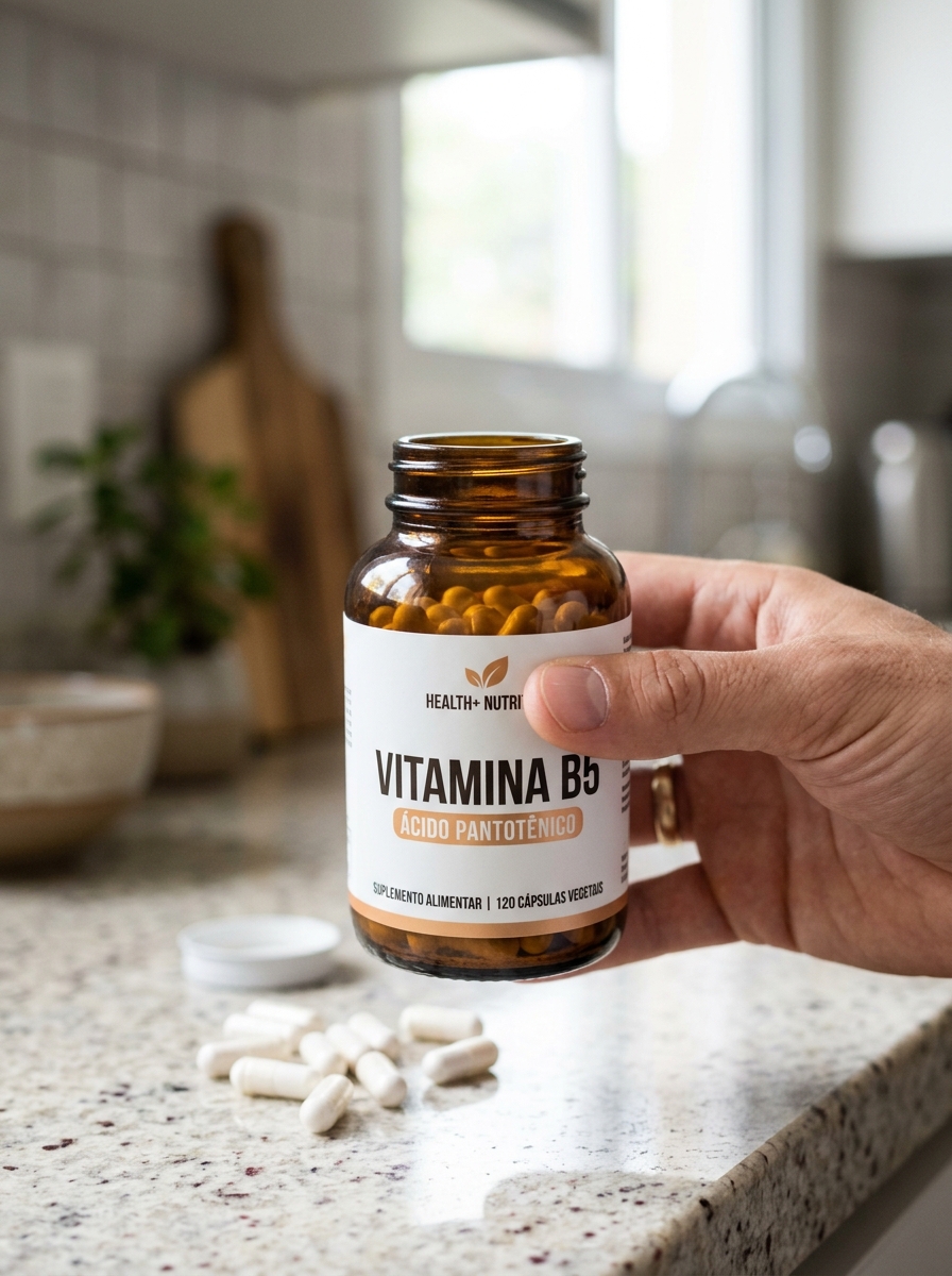 Leitura do rótulo de vitamina B5