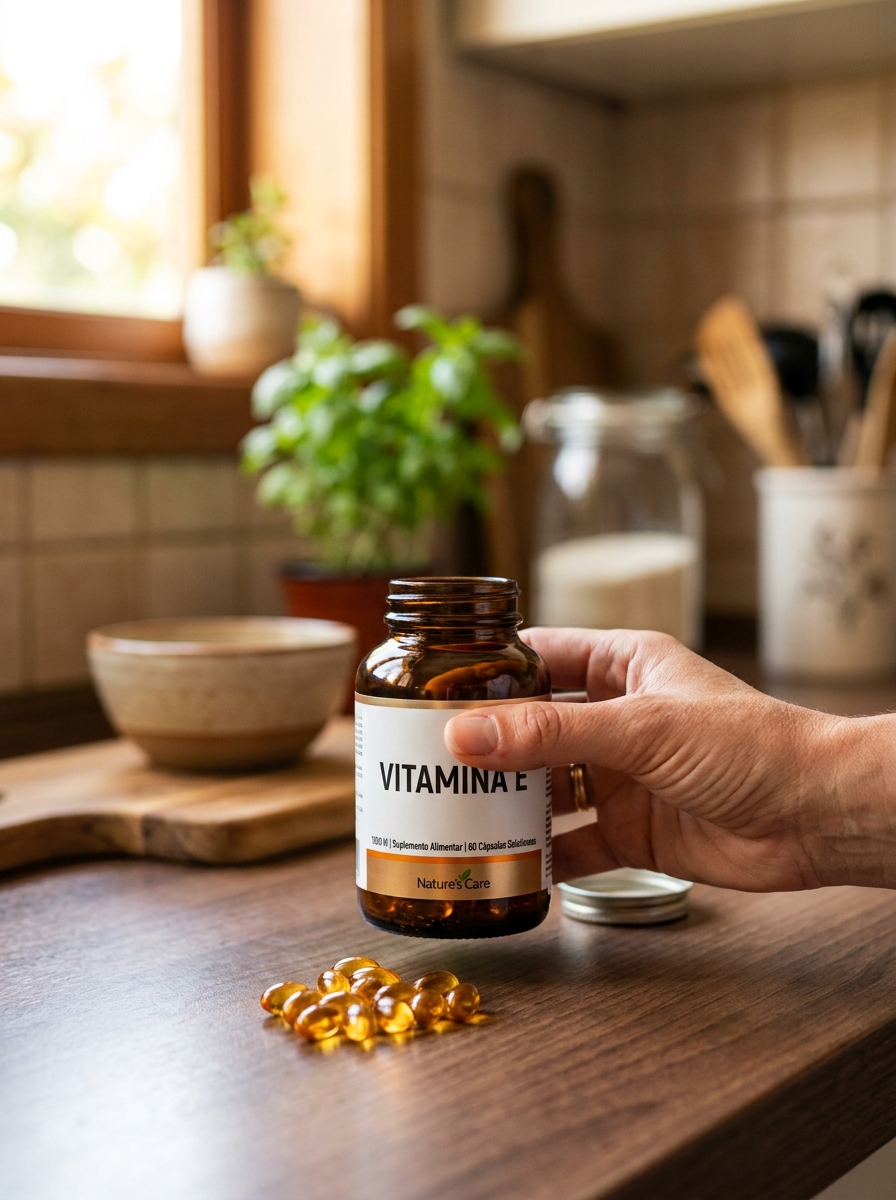 Leitura do rótulo de vitamina E