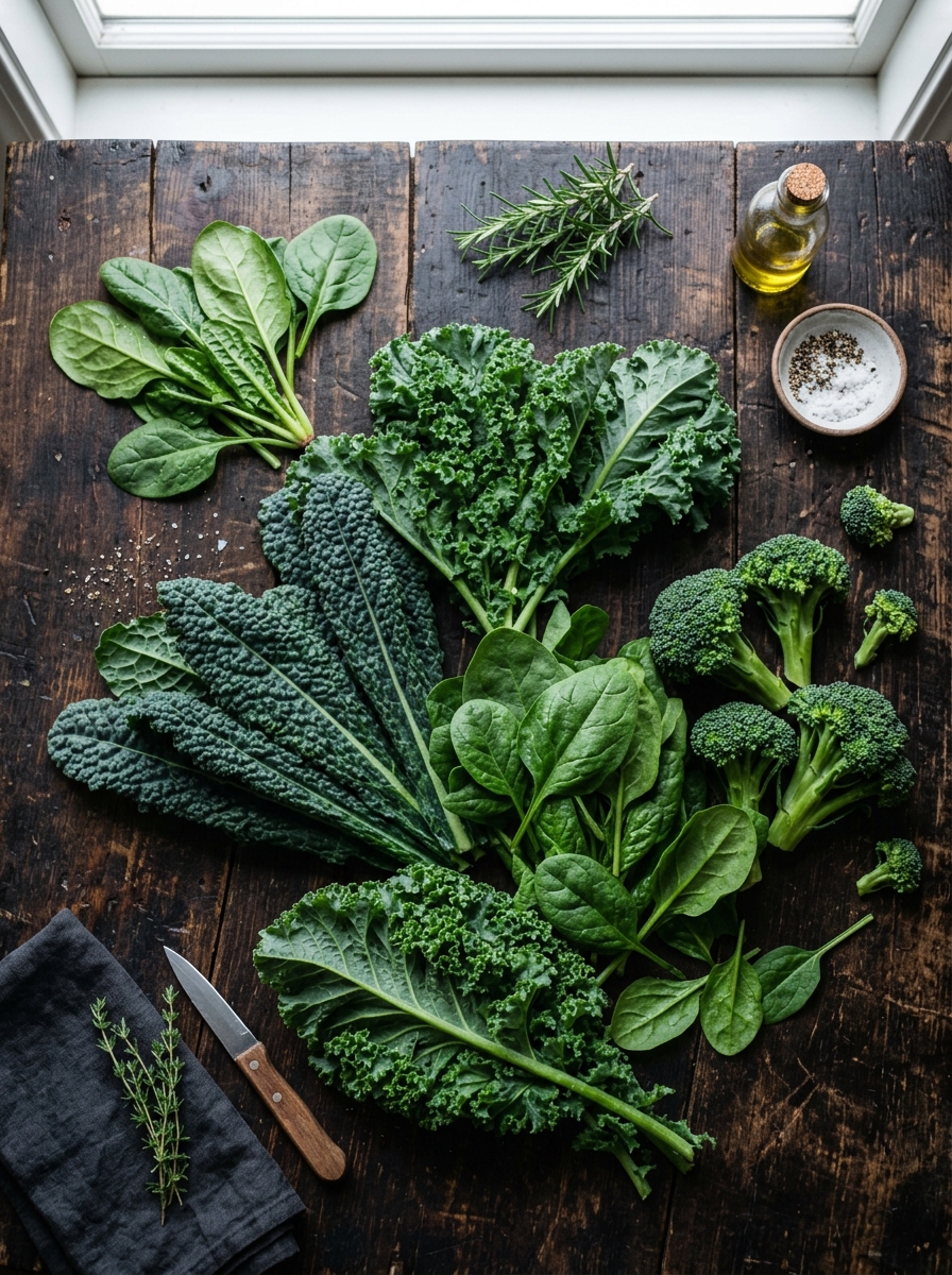 Vegetais verde-escuros fontes de vitamina K