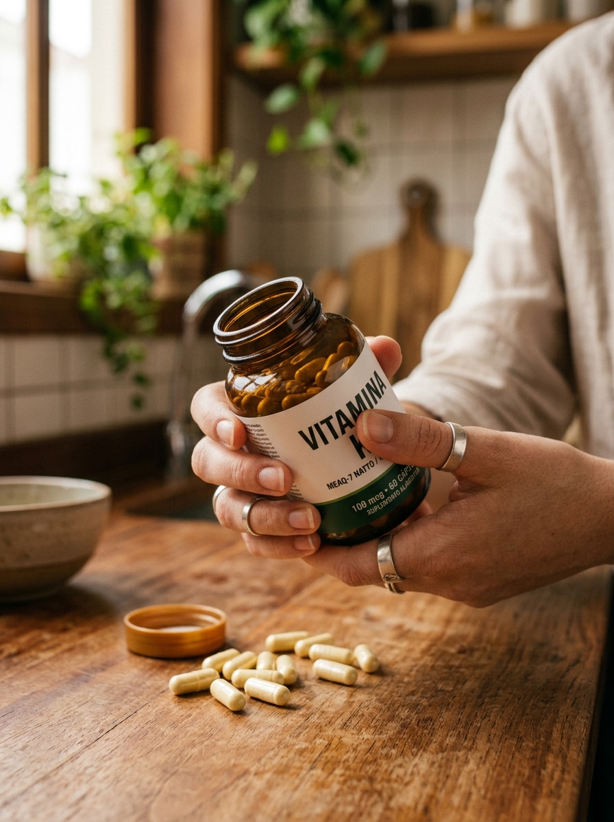 Leitura do rótulo de vitamina K2