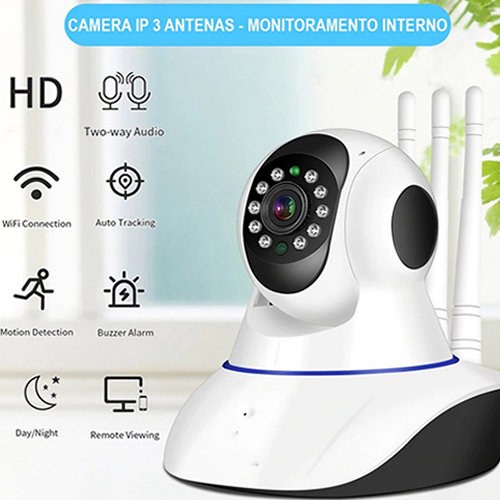 Camera 3 Antenas Ip Segurança Wifi 360º 720p Robo Sistema Yoosee