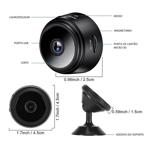 A9 Mini Câmera Sem Fio Wi-Fi HD 1080P Vigilância De Segurança Infravermelho Família Visão Noturna