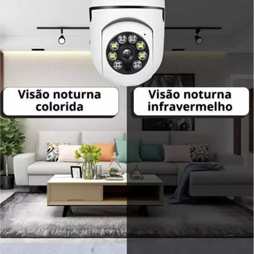 Câmera de Segurança gira 360 a Prova D'água Infravermelho Lâmpada Sem Fio
