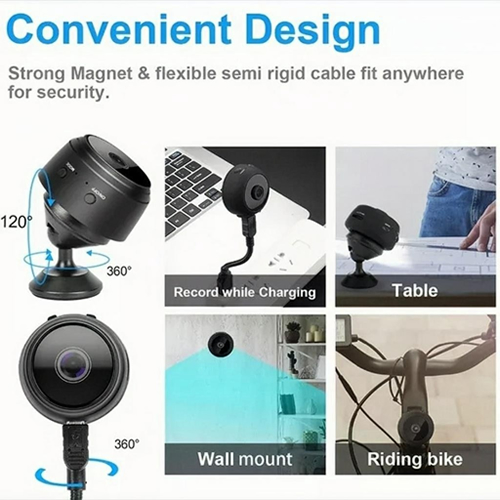 Câmera A9 Mini HD Sensor De Presença WI FI 110v Grava Em Cartão de Memória Com Suporte Para Encaixe