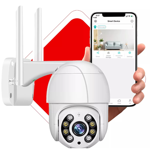 Câmera De Segurança Interna Externa Wi-Fi Smart Ip Prova D'água Com Infravermelho HD App Yoosee Cor Branco Fergusom