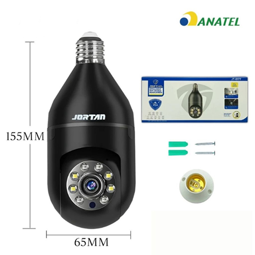 Mini IP Câmera Wifi sem fio visão noturna microfone alto falante acesso remoto aplicativo cor preto