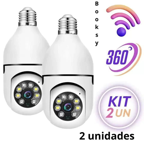 Kit Câmera Segurança Prova D'água Infravermelho Lâmpada Sem Fio Wifi