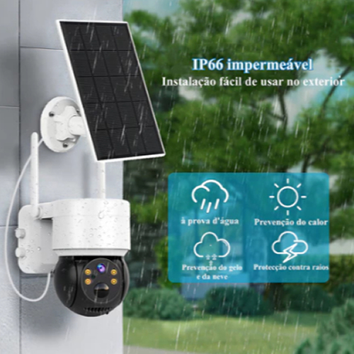 Camera De Segurança Solar Wi-fi A Prova D'água Q6 Visão 360