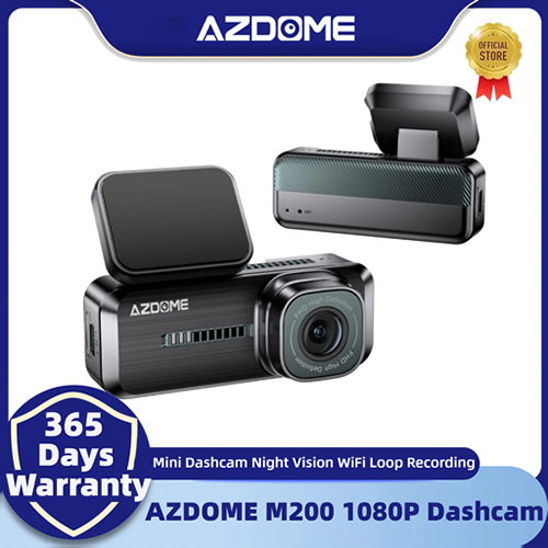 AZDOME M200 Dashcam 1080P Gravador De Carro Com Visão Noturna Gravação De Loop WiFi