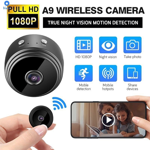 Mini Câmera Espiã Sem Fio A9 HD 1080P – Segurança com Wi-Fi, Visão Noturna e Sensor Inteligente