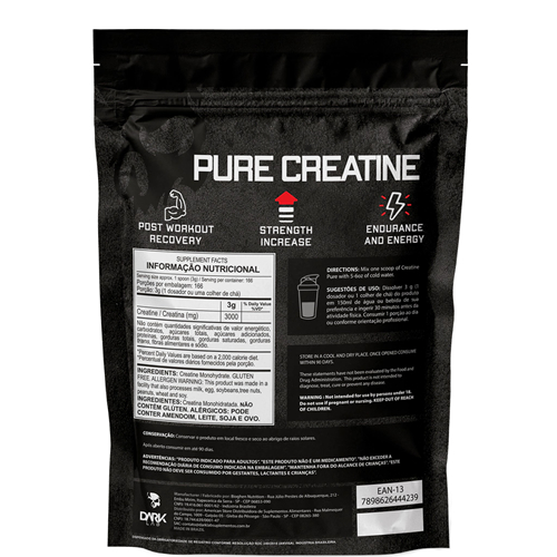 Creatina Monohidratada Pura Refil 500g Dark Lab - Creatina 100%
