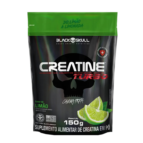 Creatine Turbo Creatina Caveira Preta 150g Refil - Black Skull