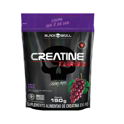 Creatine Turbo Creatina Caveira Preta 150g Refil - Black Skull