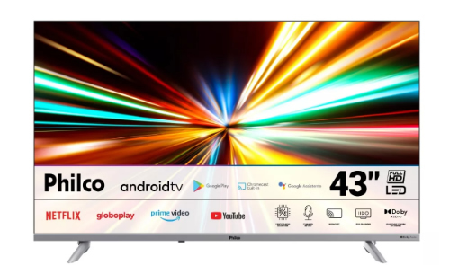 Smart TV PTV43E3AAGSSBLF 43 Led Android Dolby Audio Com Wi-fi Philco 110V/220V